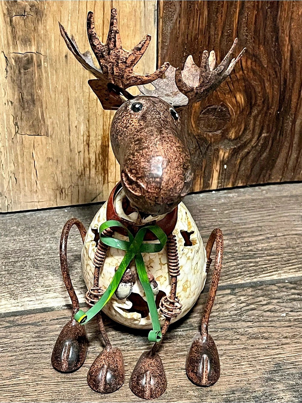 Pier 1 imports ceramic and metal bobblehead moose votive candle holder25